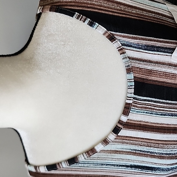 Cato multicolored striped blouse with high low hem and wide scoop neck - Picture 5 of 15